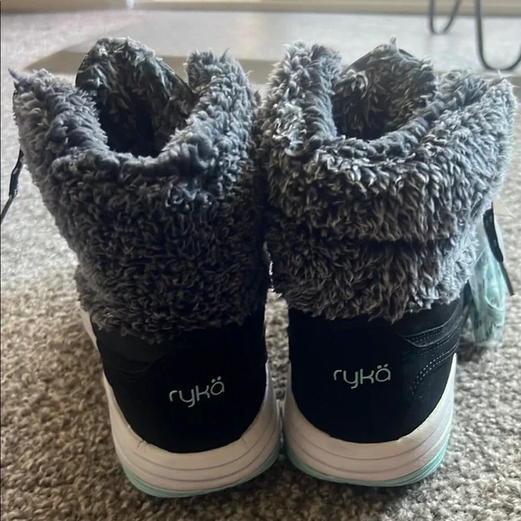 Ryka Black Quilted Boots with Faux Fur - Picture 3 of 10